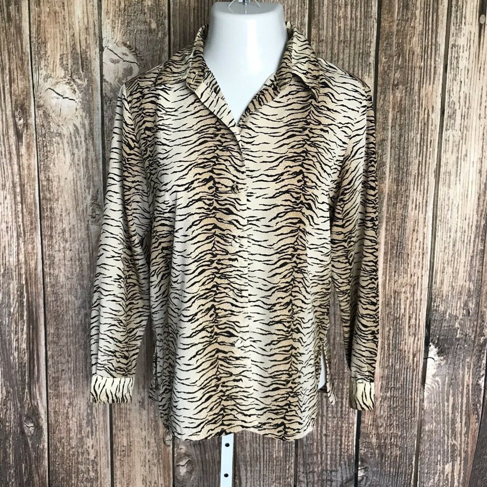 Beverly Rose Women's Button Down Shirt Blouse Sz L